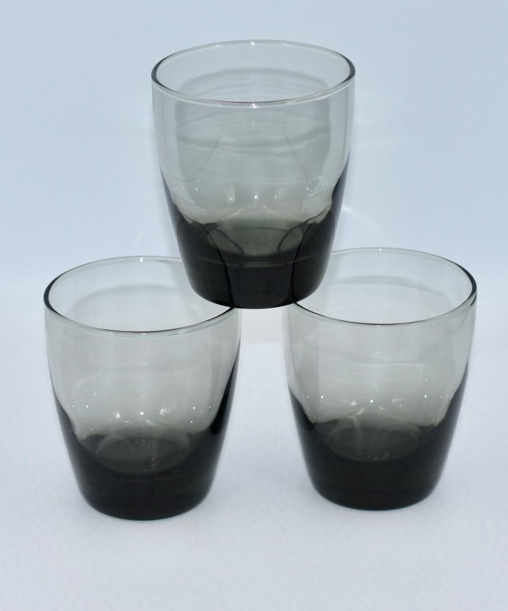 Libbey “Durham Smoke” Grey Old Fashioned, Rocks Glasses, Low Ball Glasses 3pc